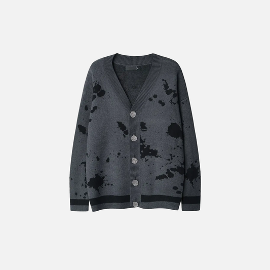 Vintage V-Neck Collar Knitted Gothic Cardigan - Luxuryurbanwear