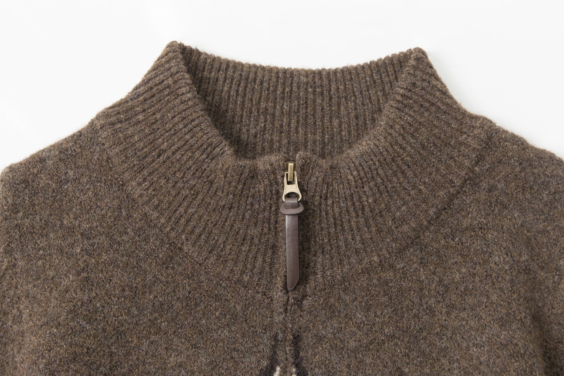 Center Cross | Grunge Wool Zip-Up Sweater - Luxuryurbanwear