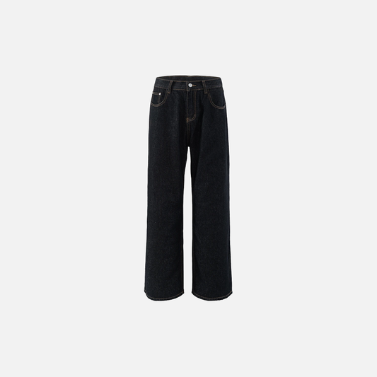 Durable Y2K Washed Raw Denim Wide Leg Jeans - Luxuryurbanwear
