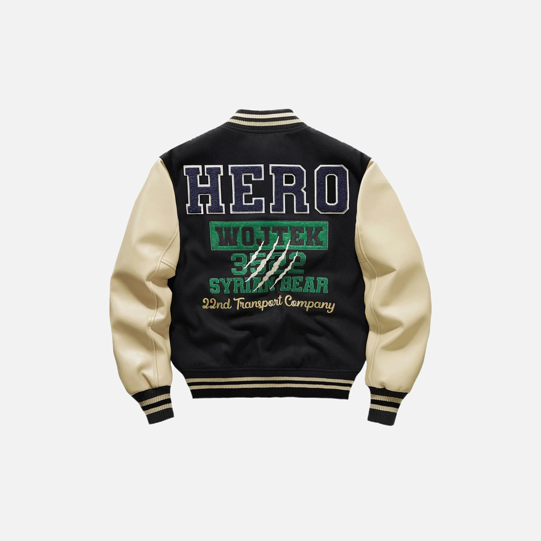Embroidered Patchwork Woolen Baseball Varsity Jacket - Luxuryurbanwear