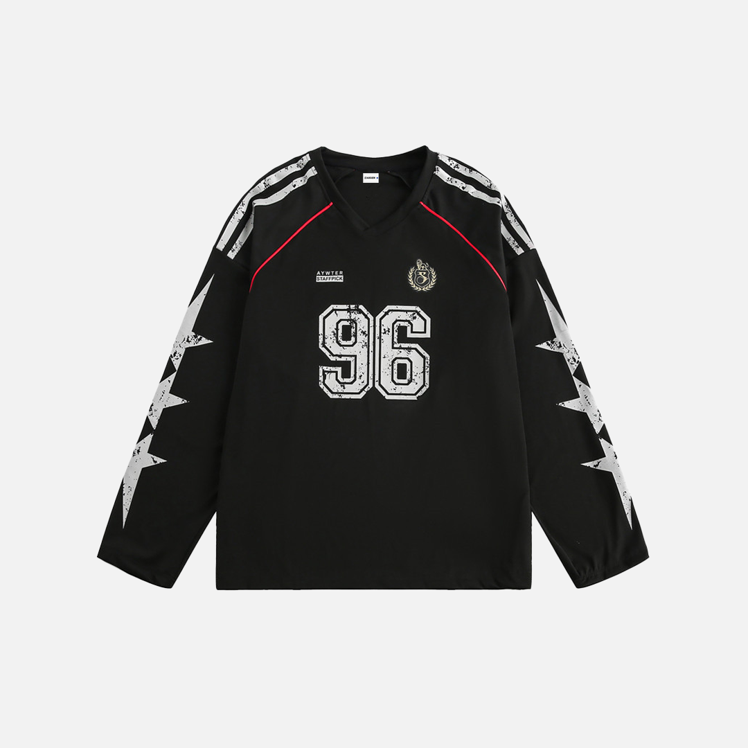 American Style Sport V-Neck Long Sleeve T-Shirt - Luxuryurbanwear