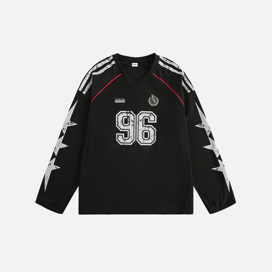 American Style Sport V-Neck Long Sleeve T-Shirt - Luxuryurbanwear