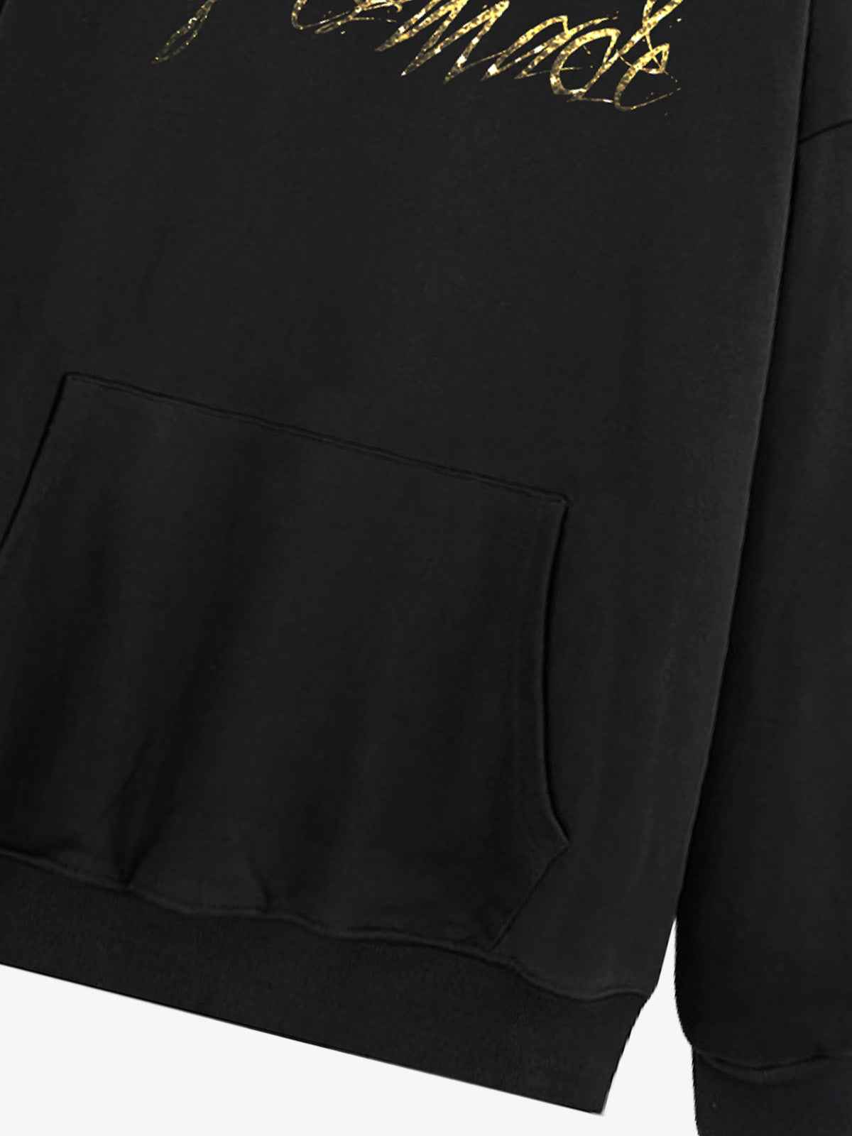 Metallic Script Letter Cross Graphic Hoodie
