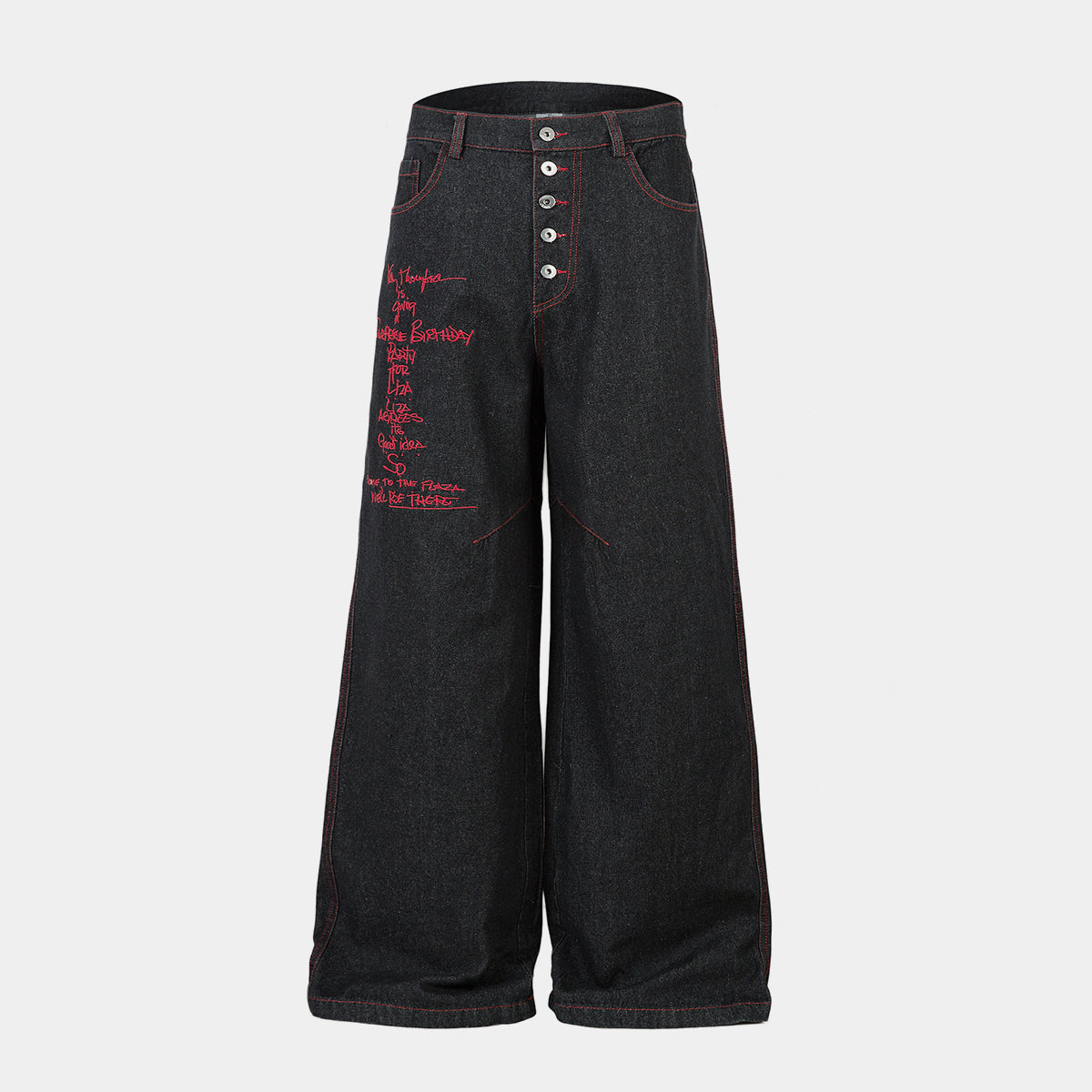 Iron Cross Embroidered | Baggy Jeans - Luxuryurbanwear