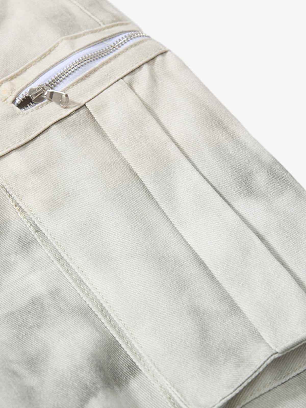 Vintage Dirty-Dyed Washed Wide-Leg Cargo Pants - 2559