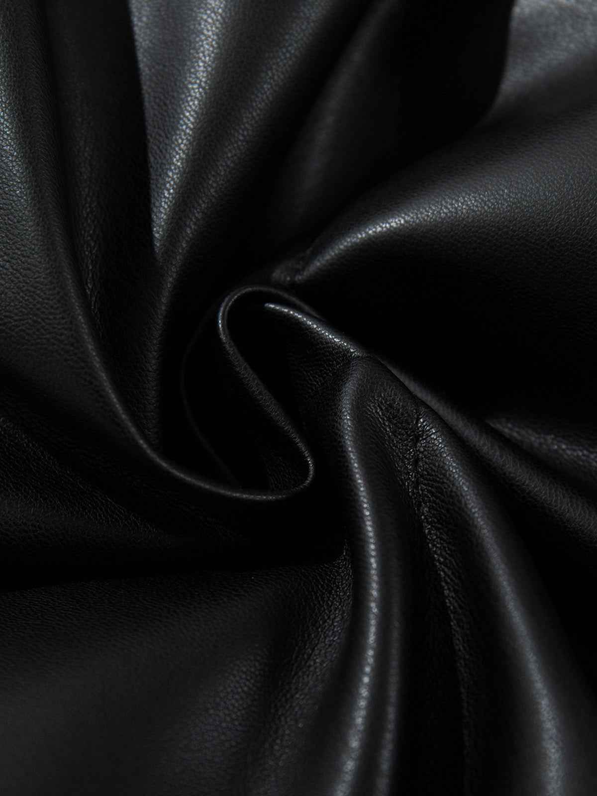 Minimalist Faux Leather Stand Collar Puffer Vest