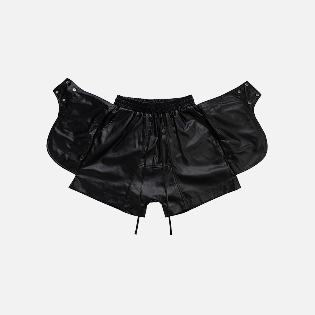 Y2K Gothic Punk Drawstring Black Short - Luxuryurbanwear