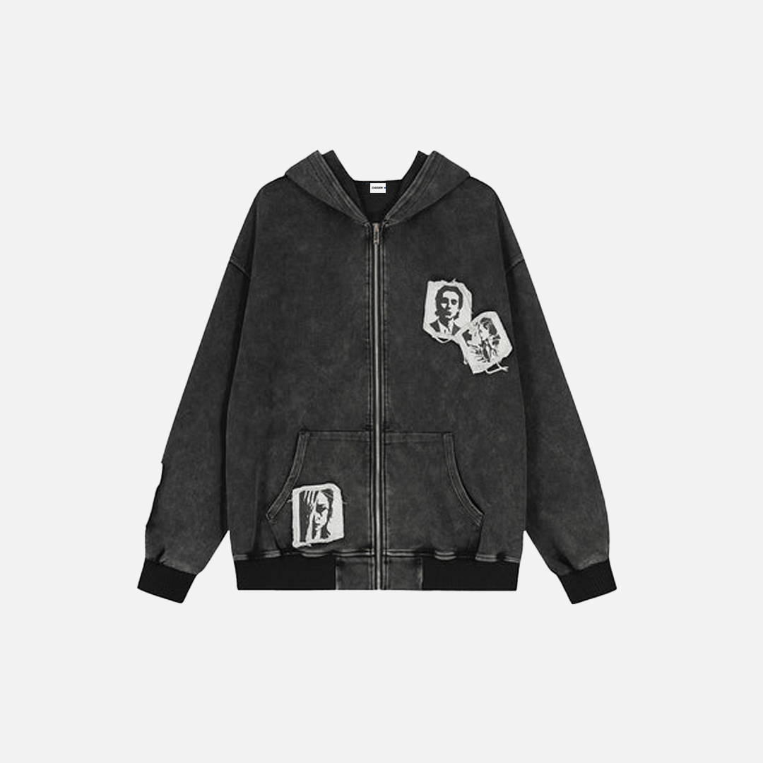 Y2K Gothing Vintage Punk Hooded Sweatshirt - Luxuryurbanwear