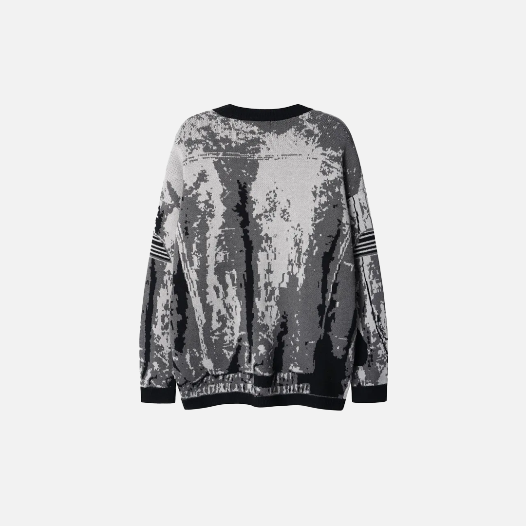 Shadow Knitted Grunge Hip Hop Sweater - Luxuryurbanwear