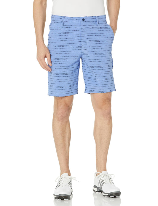 adidas Mens Textured 9 Inch Golf Shorts Blue Fusion 30
