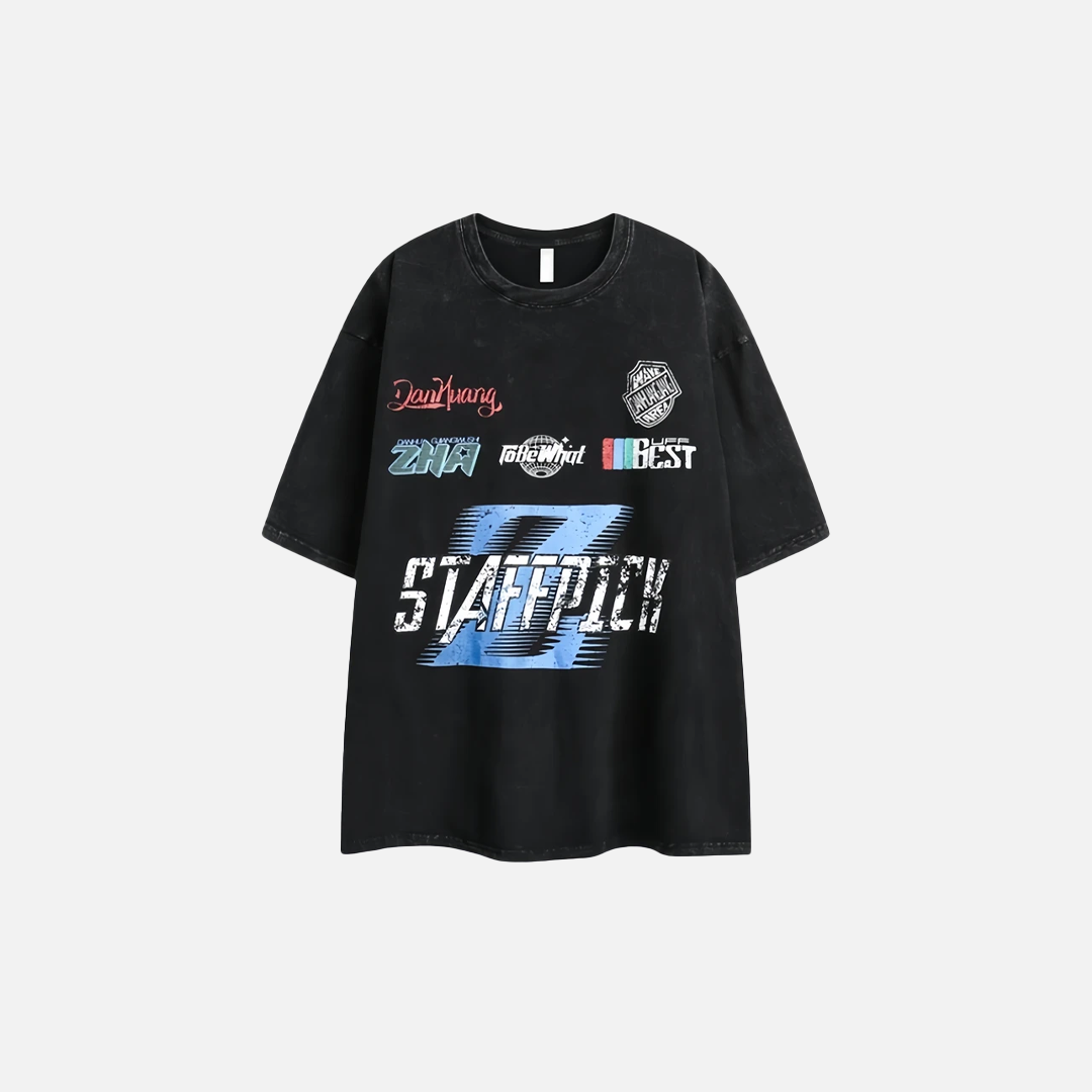 Y2K Versatile Black Hip Hop Letter Print T-Shirt - Luxuryurbanwear