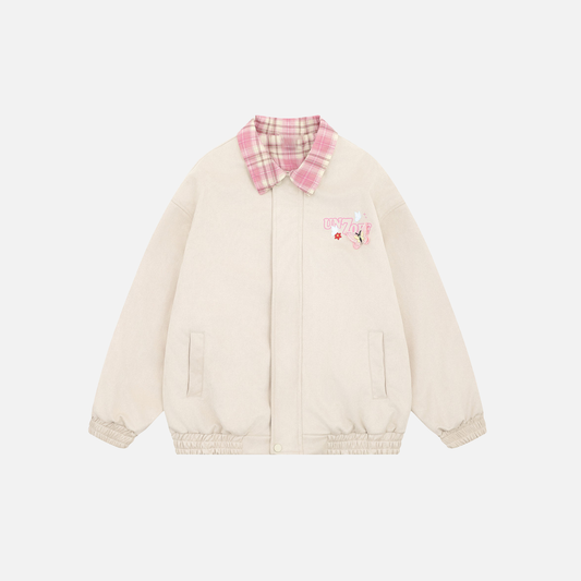 Y2K Butterfly Print Bloom Embroidered Casual Jacket - Luxuryurbanwear