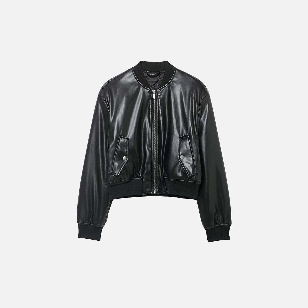 Signature Stylish Black PU Leather Zipper Jacket - Luxuryurbanwear