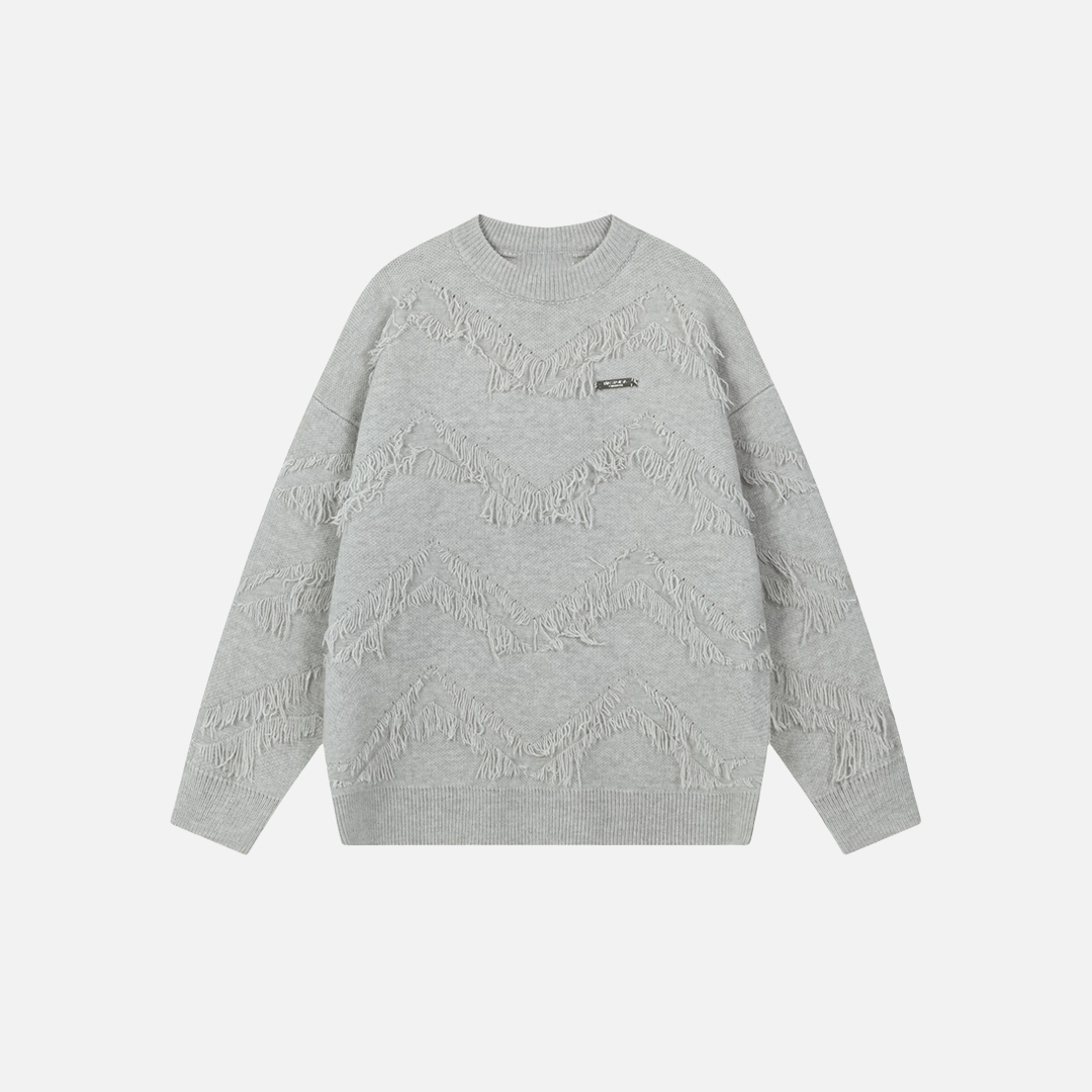 Fashionable Jacquard Crewneck Knitted Sweater - Luxuryurbanwear