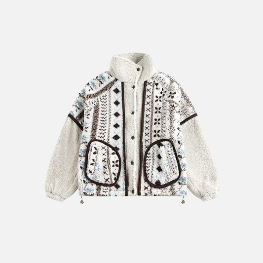 Cozy Oversized Plush Natonal Style Fur Jacket - Luxuryurbanwear