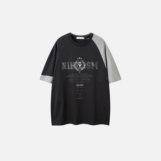 Long-lasting Graphic Patchwork Hip Hop Sport T-Shirt - Luxuryurbanwear