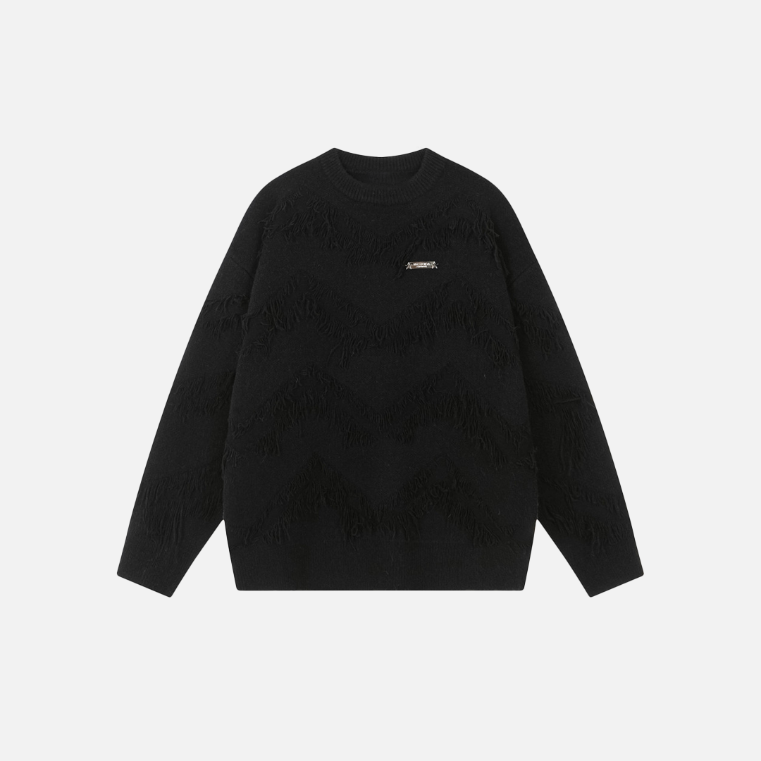 Fashionable Jacquard Crewneck Knitted Sweater - Luxuryurbanwear