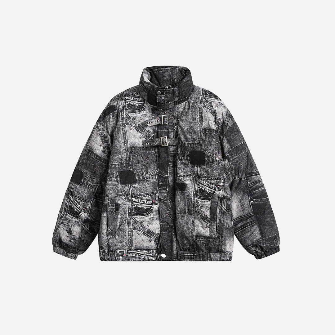 Minimalist Graffiti Printed Loose Hip Hop Jacket - Luxuryurbanwear