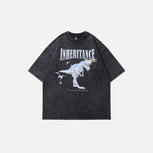 Graphic Robot Dinosaur Print Short Sleeve T-Shirt - Luxuryurbanwear