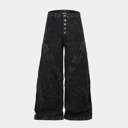 Crinkle Washed Structure | Baggy Jeans - Luxuryurbanwear