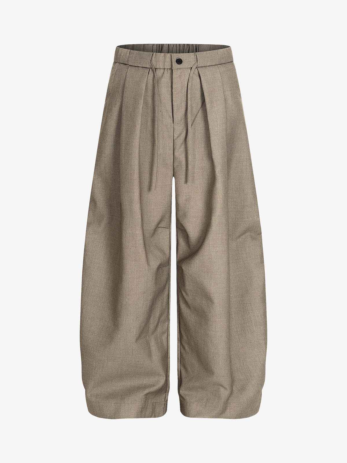 Pleated Drawstring Scimitar Track Pants
