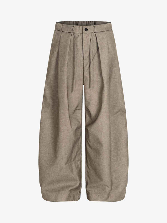 Pleated Drawstring Scimitar Track Pants