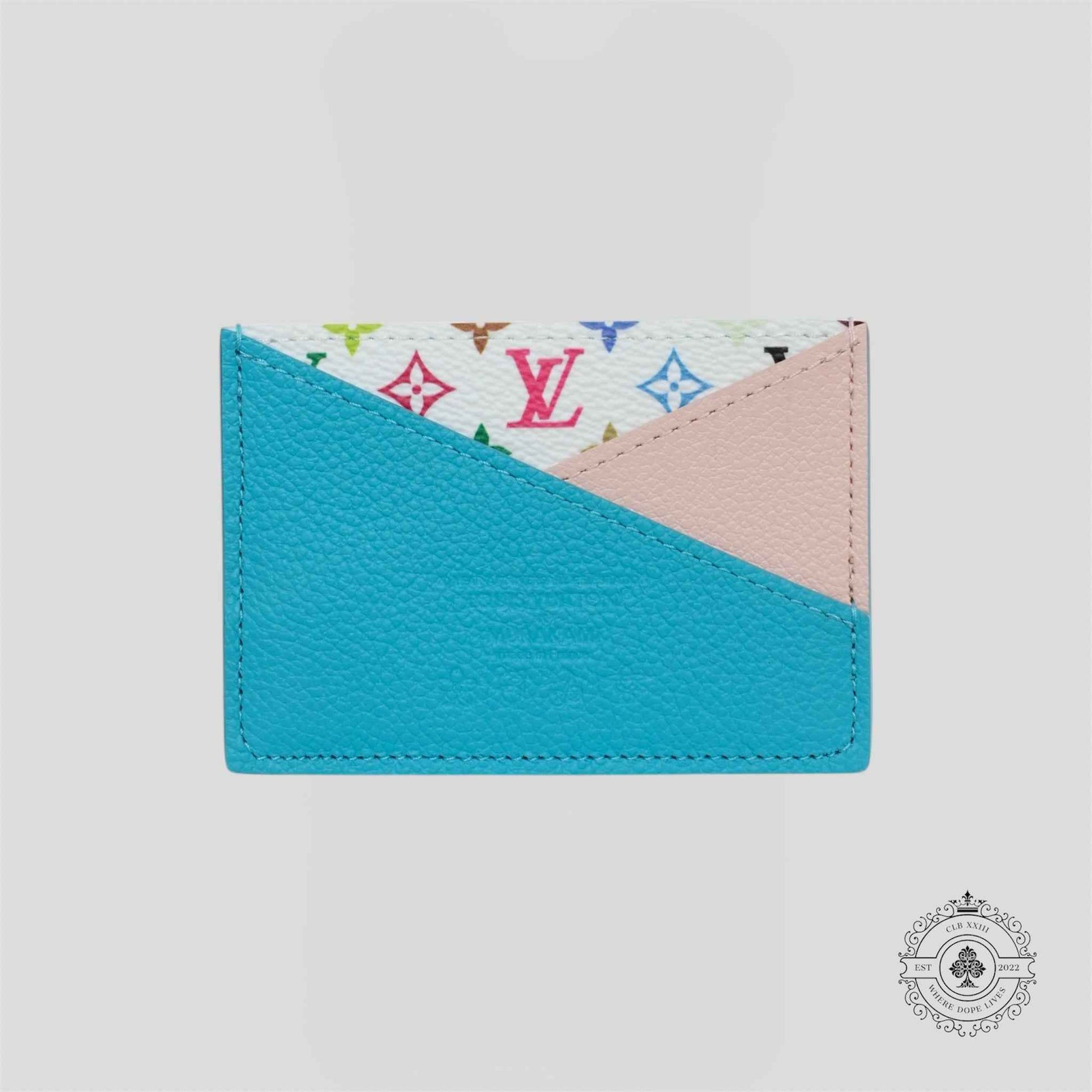 Louis Vuitton x Takashi Murakami Criss-Cross Card Holder in Kabira Blue/Rose