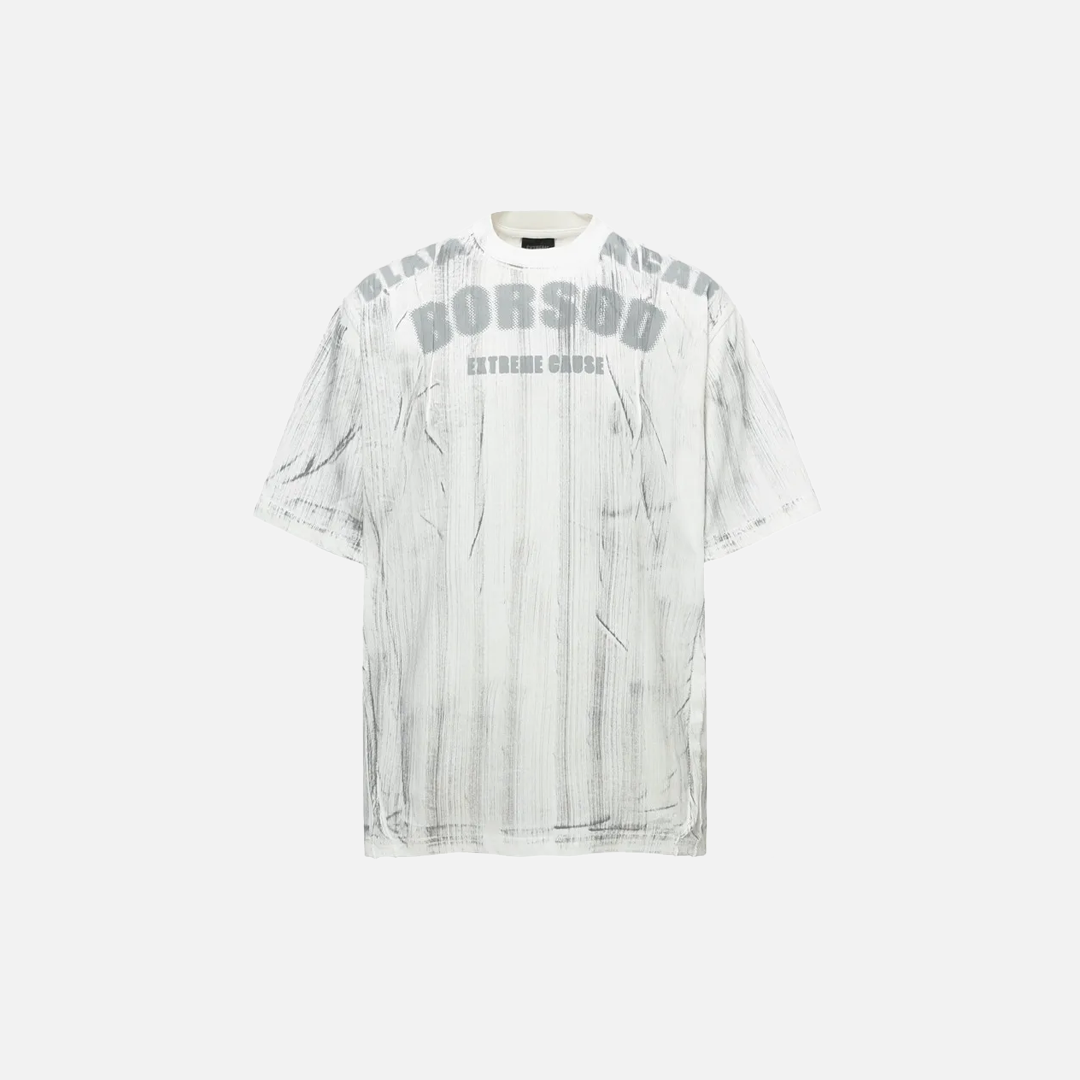Streetwear Dirty Wash Letter Print Crew T-Shirt - Luxuryurbanwear