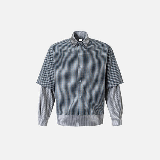 Stylish Detachable Plaid Long Sleeve Shirt - Luxuryurbanwear