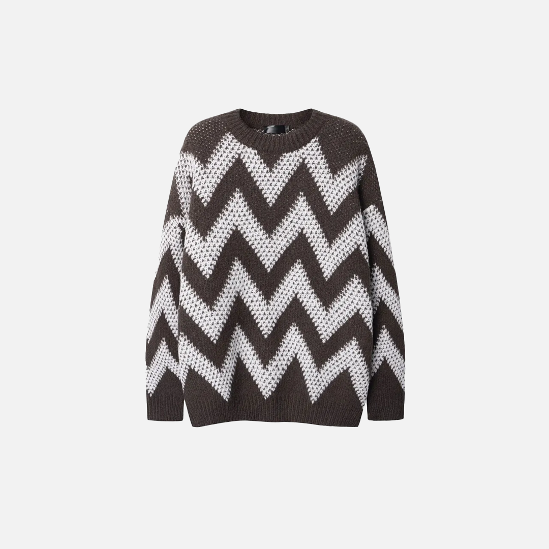 Streetwear Diamond Argyle Striped Knitted Sweater - Luxuryurbanwear