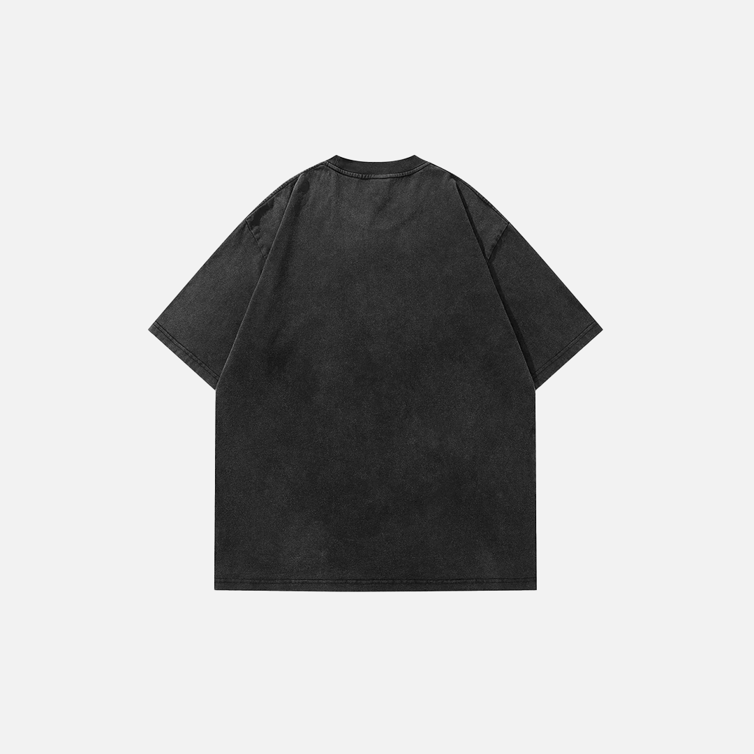 Oversized Streetwear Faded Angel Statue T-Shirt - Luxuryurbanwear