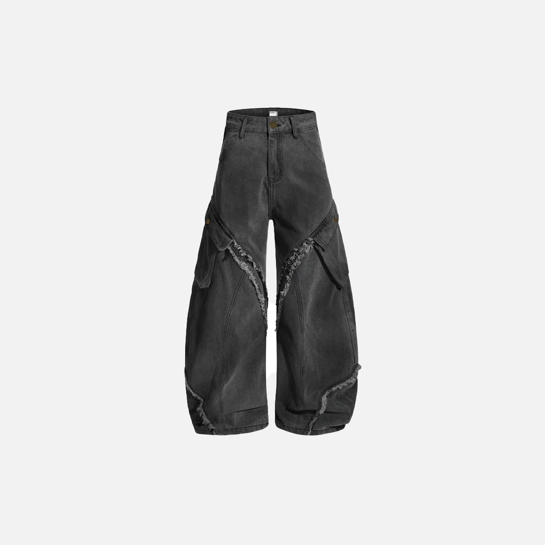 Elevated Streetwear Retro Distressed Wide Leg Jeans - Luxuryurbanwear