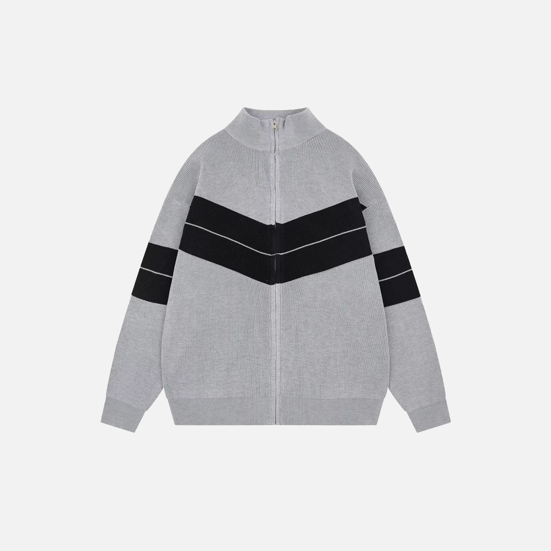 Cozy Korean Style Zip-Up Knit Cardigan - Luxuryurbanwear
