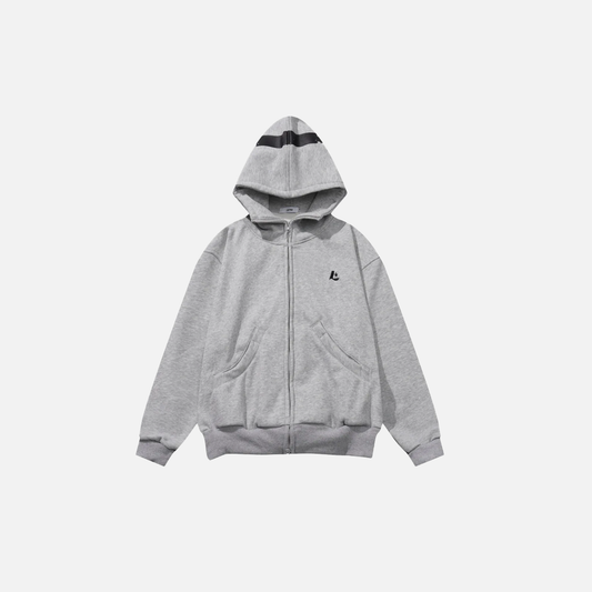Winter Cozy Fleece Zip-Up Hooded Cotton Sweatshirt - Luxuryurbanwear
