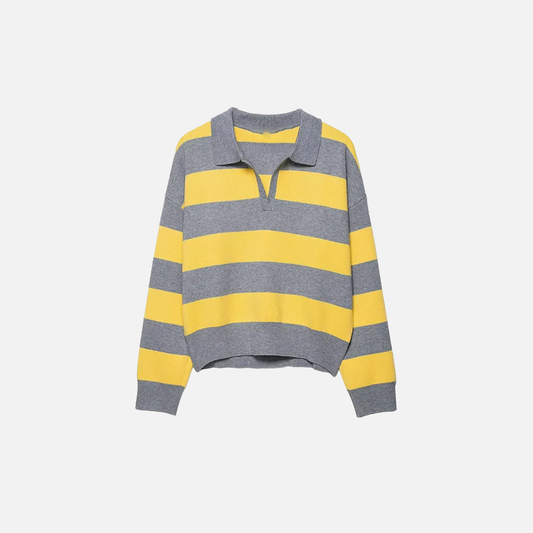 Stylish Lightweight Loose Striped Knit Sweater - Luxuryurbanwear