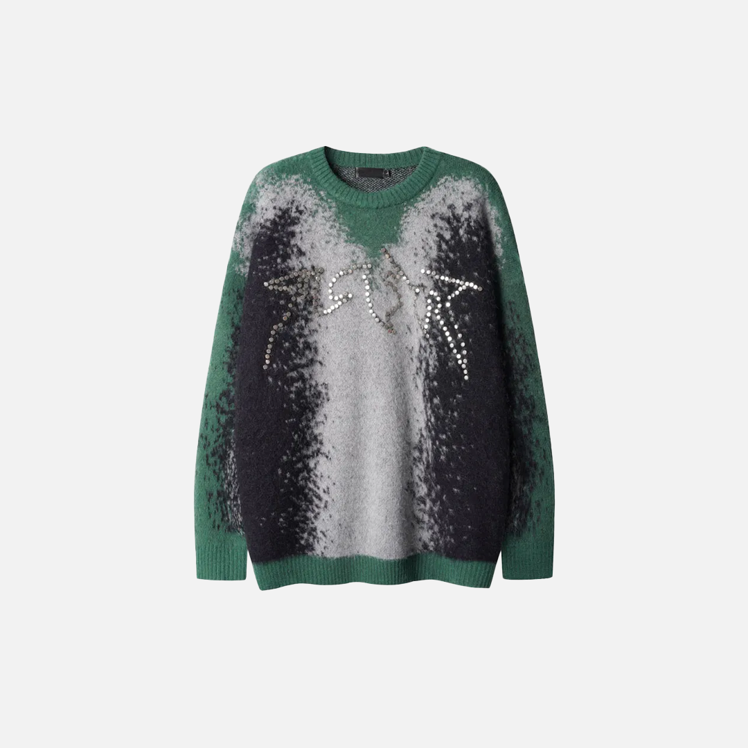 Rivet Gradient Hip Hop Knitted Sweater - Luxuryurbanwear