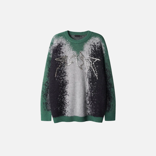 Rivet Gradient Hip Hop Knitted Sweater - Luxuryurbanwear