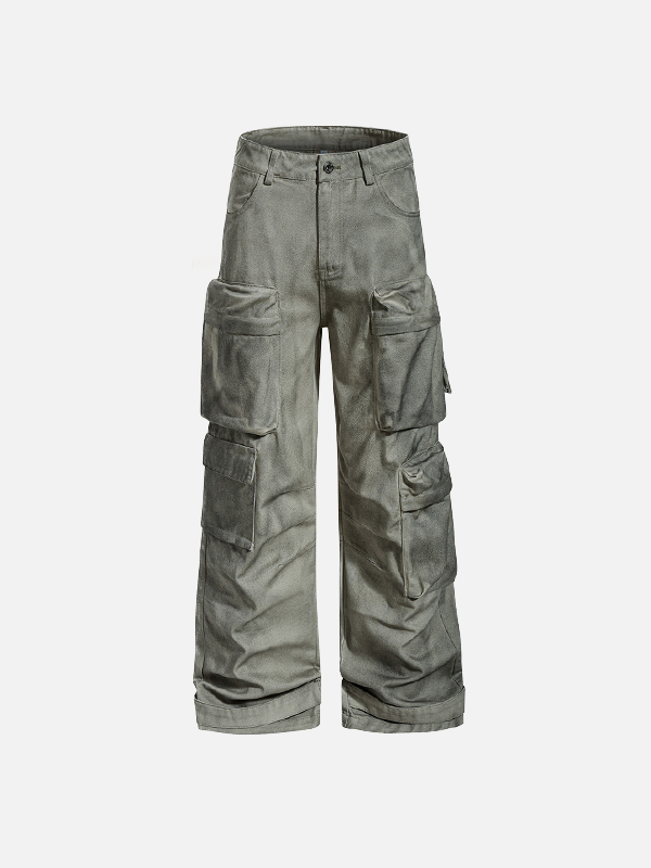 Stylish Earth-Friendly Tooling Wide-Leg Cargo Jeans - Luxuryurbanwear