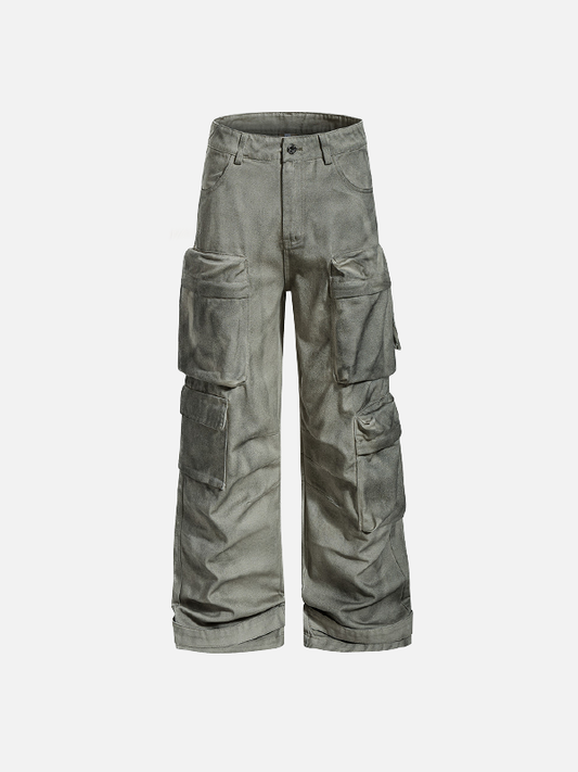 Stylish Earth-Friendly Tooling Wide-Leg Cargo Jeans - Luxuryurbanwear
