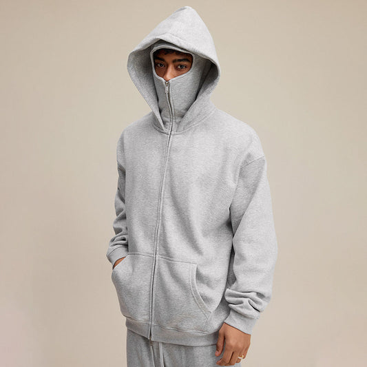 Windproof Mask | Oversized Zip Up Hoodie - Luxuryurbanwear
