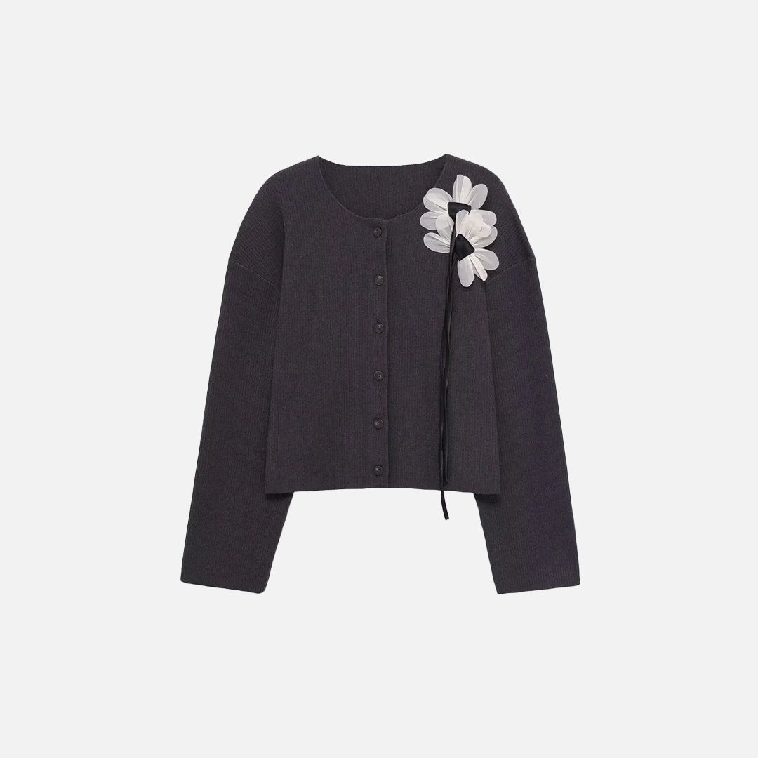 Y2K Versatile Autumn Floral Thread Cardigan - Luxuryurbanwear