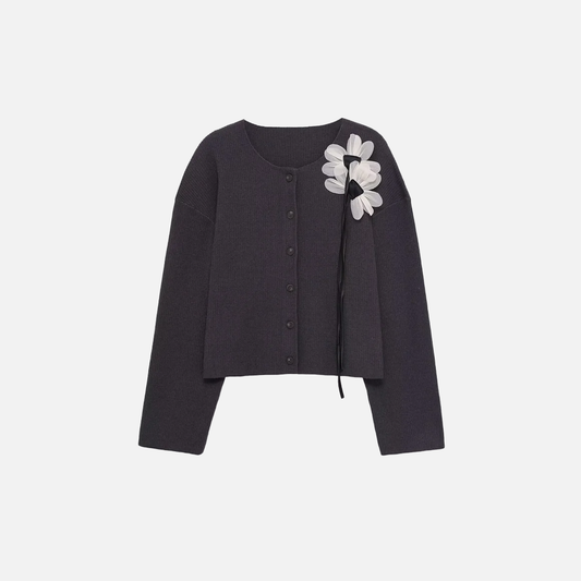 Y2K Versatile Autumn Floral Thread Cardigan - Luxuryurbanwear