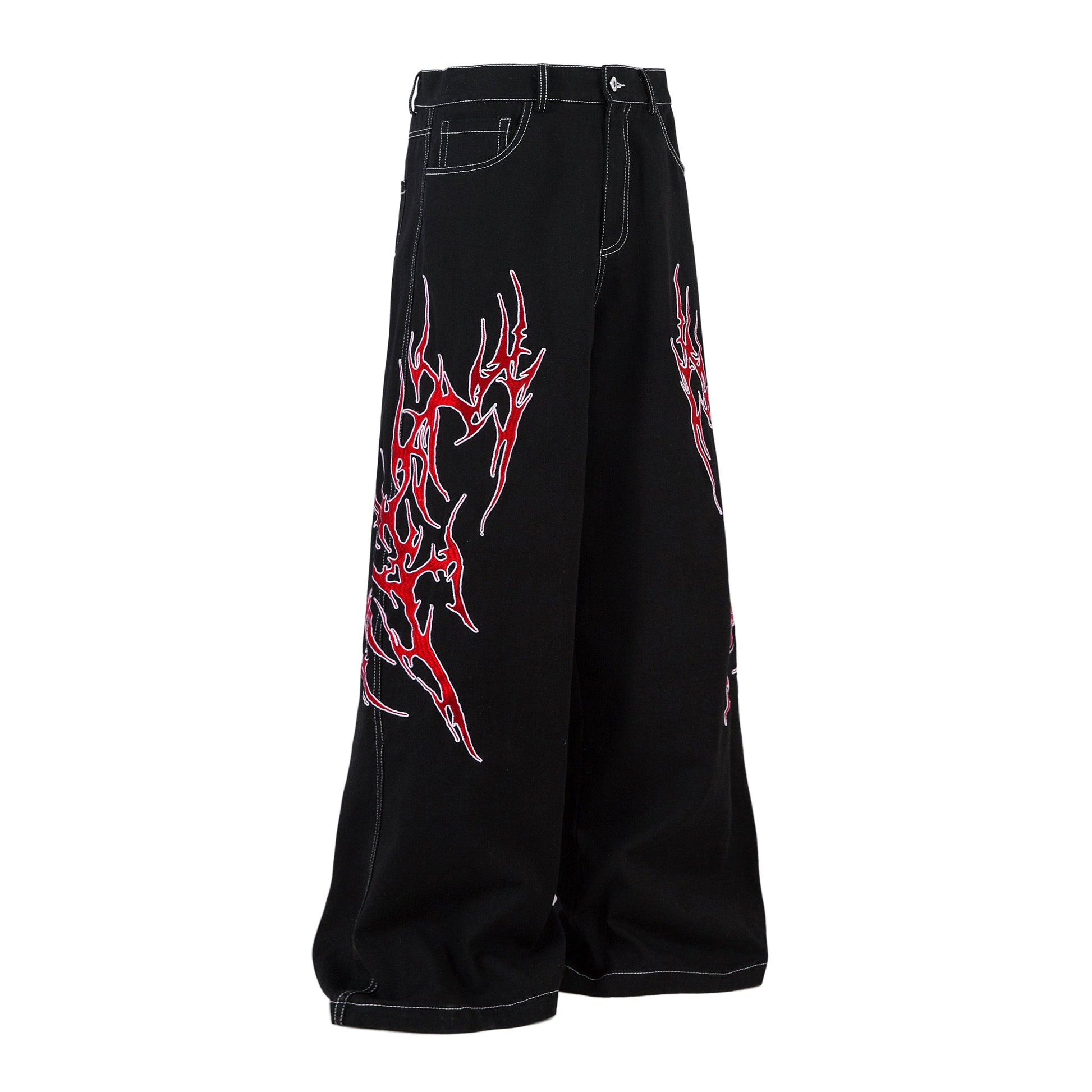 Flame Graphic | Baggy Jeans - Luxuryurbanwear