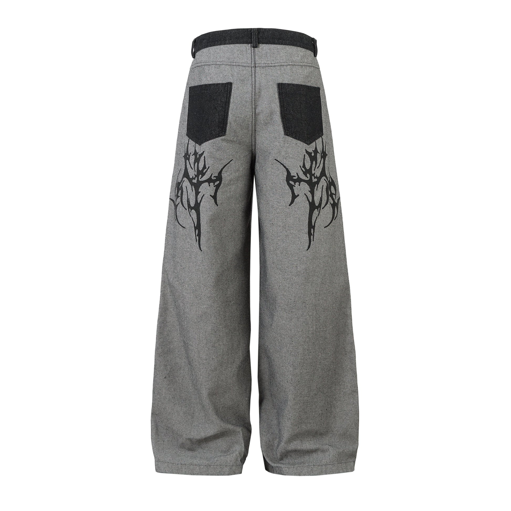 Tribal Flame Print | Baggy Jeans - Luxuryurbanwear