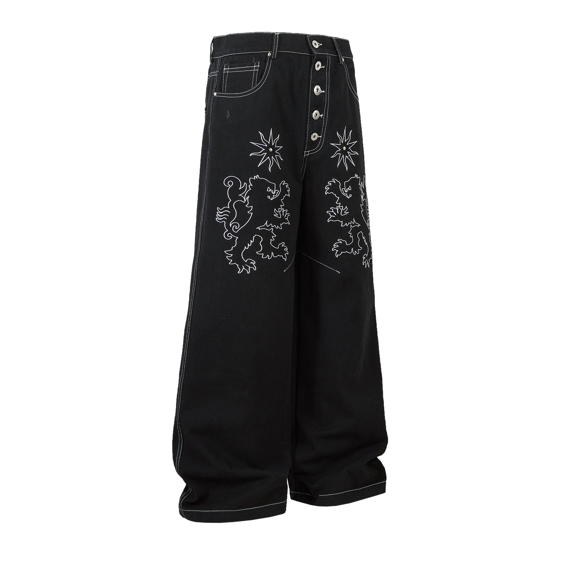 Royal Sigil Embroidery | Denim Jeans - Luxuryurbanwear
