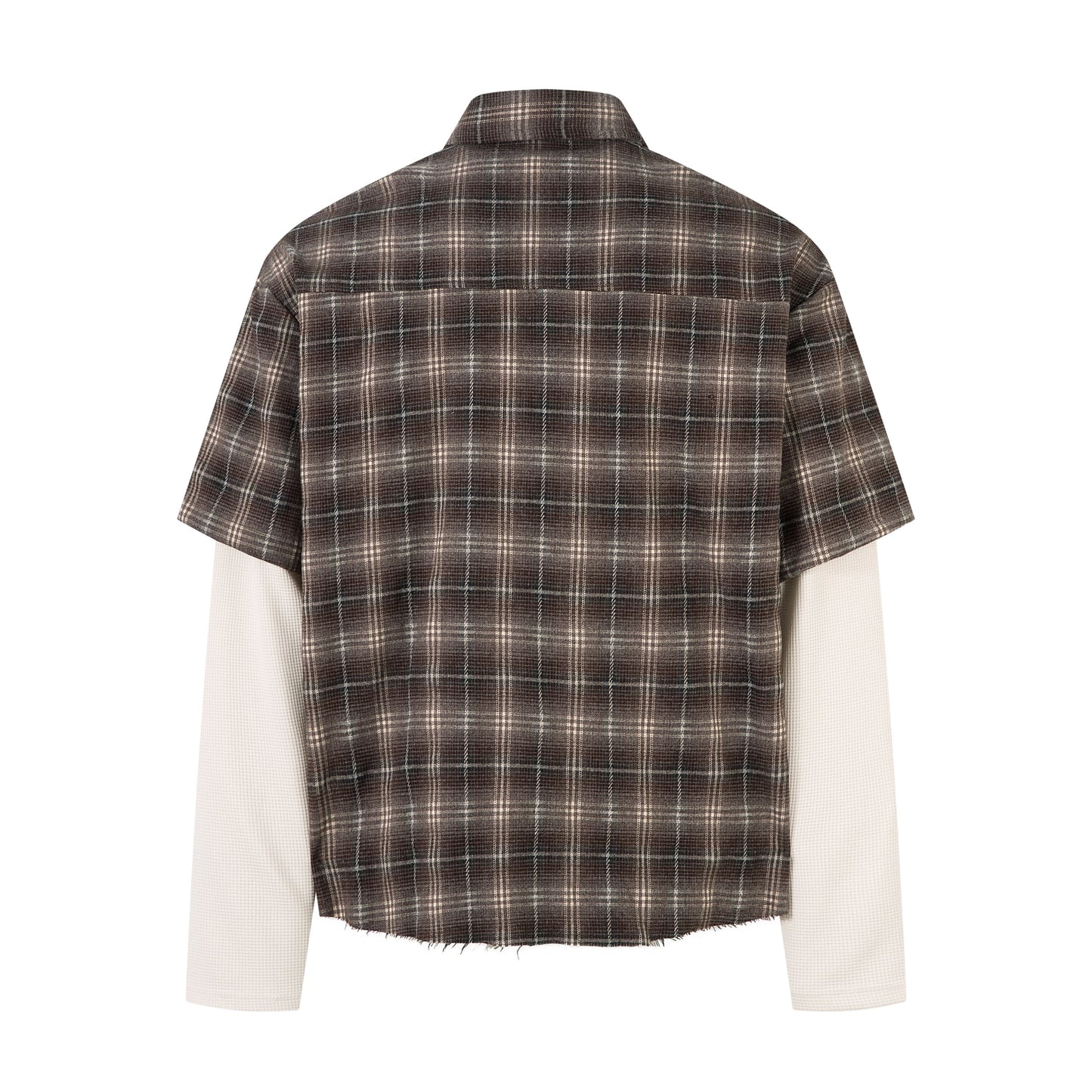 Vintage Plaid Contrast | Layered Sweatshirt - Luxuryurbanwear