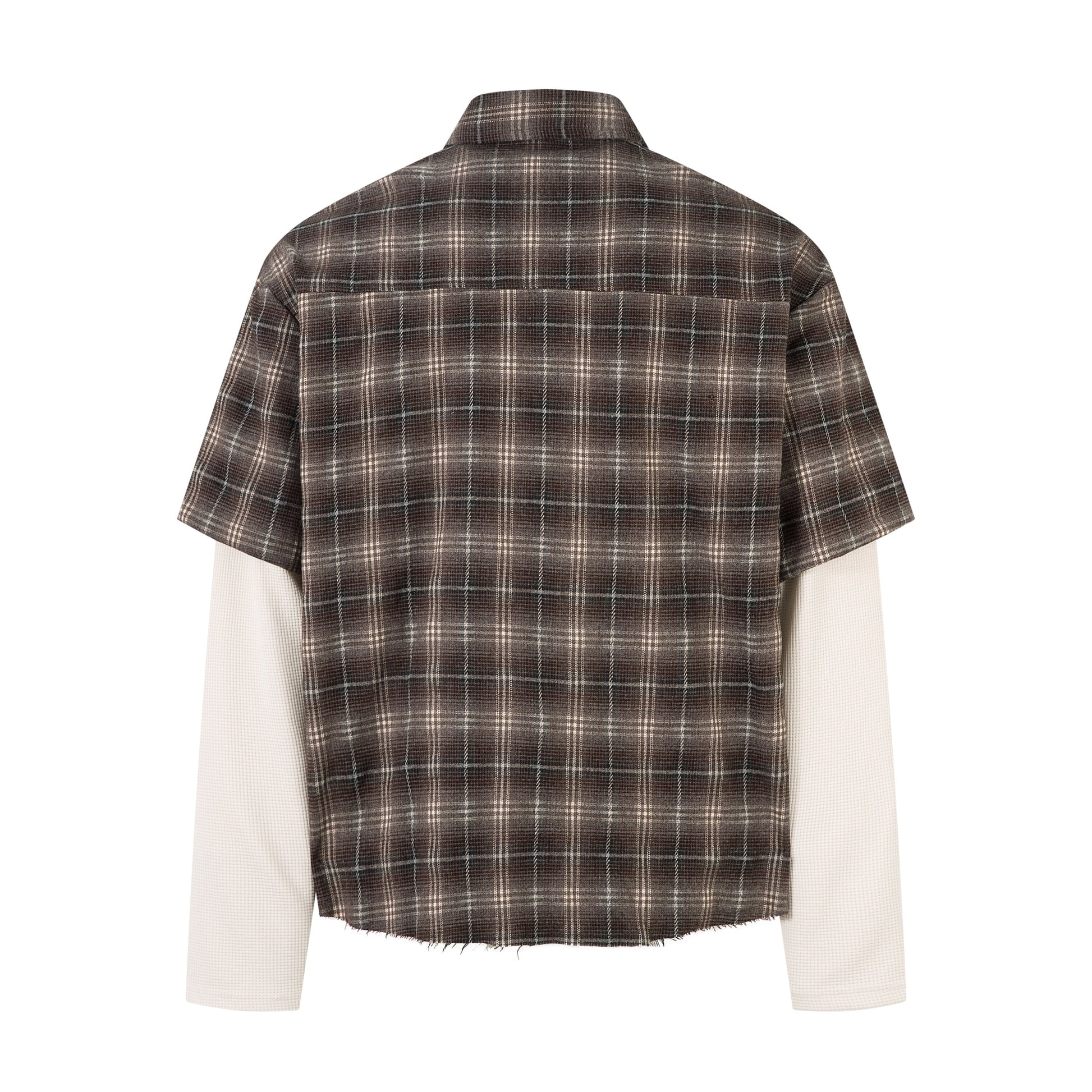 Vintage Plaid Contrast | Layered Sweatshirt - Luxuryurbanwear
