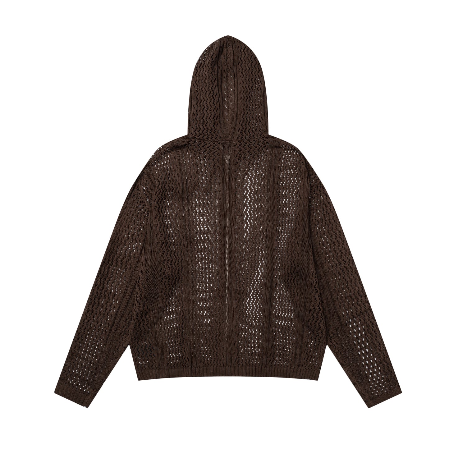 Crochet Mesh | Knit Zip Up Hoodie - Luxuryurbanwear