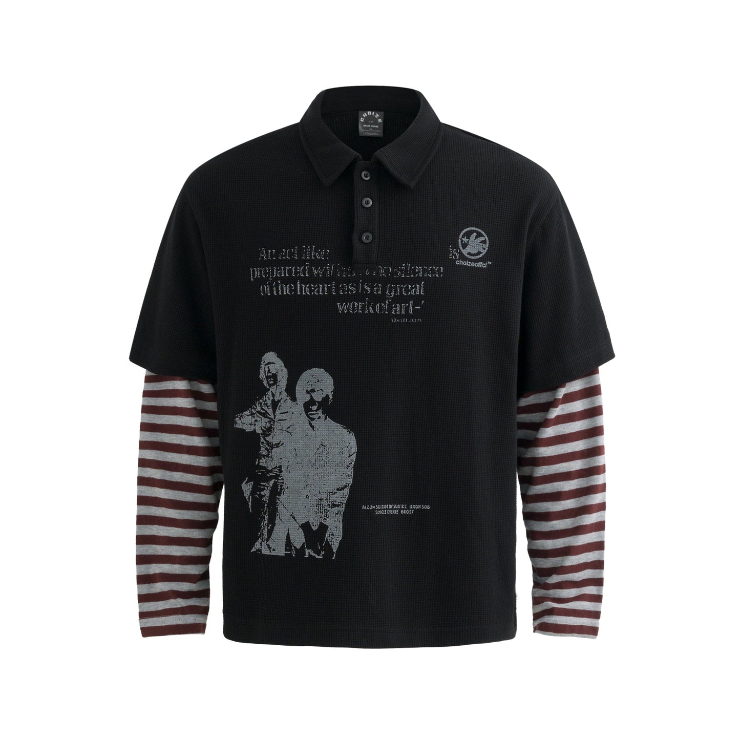 Vintage Striped Layered | Polo Sweatshirt - Luxuryurbanwear