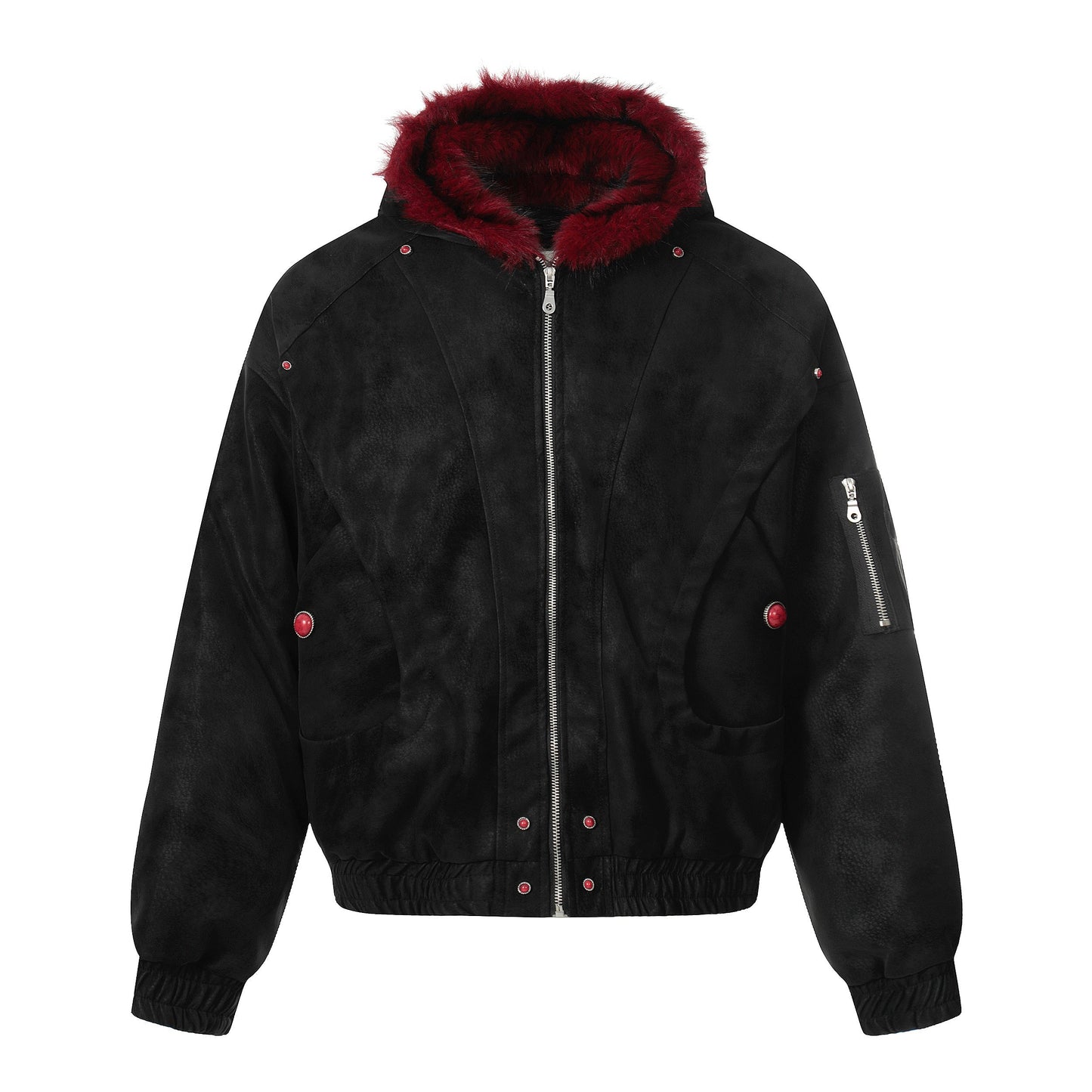 Dark Contrast | Hooded Winter Jacket - Luxuryurbanwear